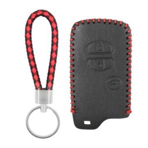 Leather Case For Toyota Land Cruiser 2009-2015 Smart Remote Key 3 Buttons