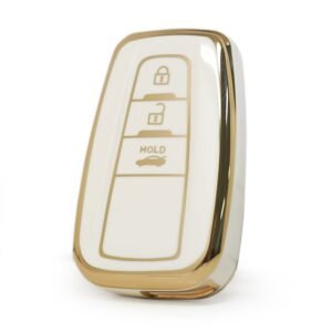 Nano High Quality Cover For Toyota RAV4 Corolla Remote Key 3 Buttons White Color