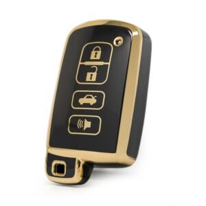 Nano High Quality Cover For Toyota Camry 2012-2017 Remote Key 3+1 Buttons Black Color