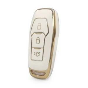 Nano High Quality Cover For Ford Edge Remote Key 3 Buttons White Color