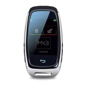 LCD Universal Smart Key Kit With Keyless Entry And IOS Car Location Tracking System Silver Color
