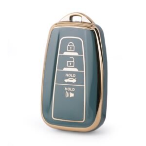 Nano High Quality Cover For Toyota Remote Key 4 Buttons Gray Color TYT-B11J4