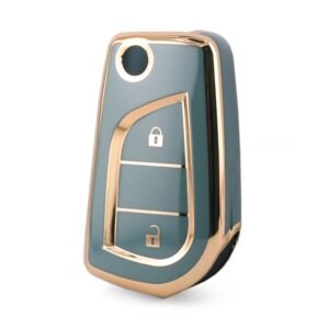 Nano High Quality Cover For Toyota Flip Remote Key 2 Buttons Gray Color TYT-C11J2