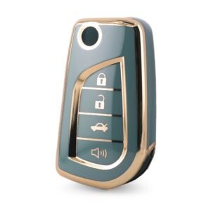 Nano High Quality Cover For Toyota Flip Remote Key 3+1 Buttons Gray Color TYT-C11J4