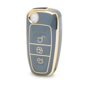 Nano High Quality Cover For Ford Flip Remote Key 3 Buttons Gray Color Ford-E11J