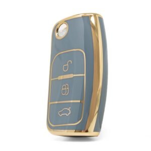 Nano High Quality Cover For Ford Focus Flip Remote Key 3 Buttons Gray Color Ford-G11J