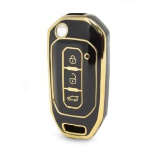 Nano High Quality Cover For Ford Flip Remote Key 3 Buttons Black Color Ford-I11J