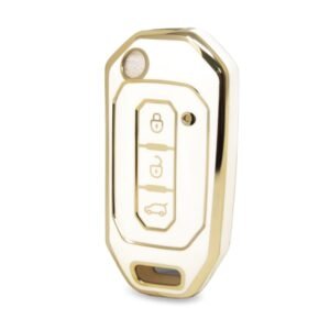 Nano High Quality Cover For Ford Flip Remote Key 3 Buttons White Color Ford-I11J