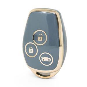 Nano High Quality Cover For Renault Remote Key 3 Buttons Gray Color RN-D11J3