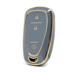Nano High Quality Cover For Chevrolet Remote Key 3 Buttons Gray Color CRL-B11J3B