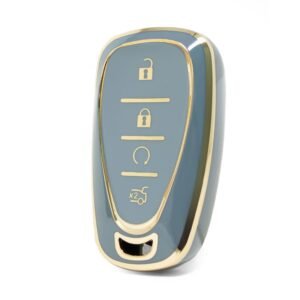 Nano High Quality Cover For Chevrolet Remote Key 4 Buttons Gray Color CRL-B11J4A