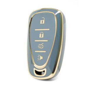 Nano High Quality Cover For Chevrolet Remote Key 3+1 Buttons Gray Color CRL-B11J4B
