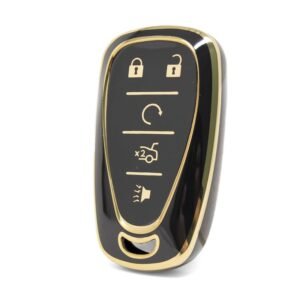 Nano High Quality Cover For Chevrolet Remote Key 4+1 Buttons Black Color CRL-B11J5A