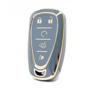 Nano High Quality Cover For Chevrolet Remote Key 4+1 Buttons Gray Color CRL-B11J5A