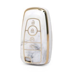 Nano High Quality Marble Cover For Ford Remote Key 4 Buttons White Color Ford-B12J4