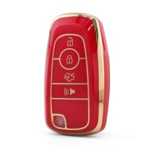 Nano High Quality Cover For Ford Remote Key 4 Button Red Color Ford-B11J4B