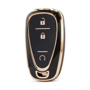 Nano High Quality Cover For Chevrolet Remote Key 3 Button Black Color CRL-B11J3A