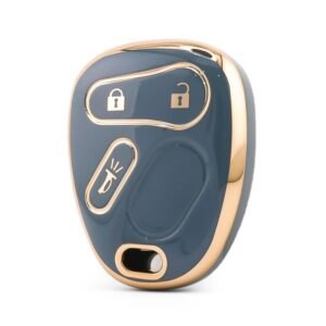 Nano High Quality Cover For Chevrolet Remote Key 3 Button Gray Color CRL-G11J3