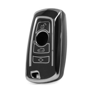 Nano High Quality Cover For BMW Remote Key 4 Button Black Color Silver Frame BMW-A11Y