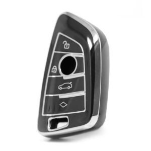 Nano High Quality Cover For BMW Remote Key 4 Button Black Color Silver Frame BMW-B11Y4