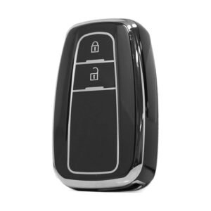 Nano High Quality Cover For Toyota Remote Key 2 Button Black Color Silver Frame TYT-B11Y2