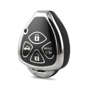 Nano High Quality Cover For Toyota Remote Key 4 Button Black Color Silver Frame TYT-K11Y4