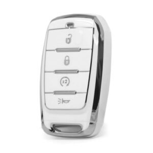 Nano High Quality Cover For Jeep Remote Key 4 Button White Color Silver Frame Jeep-D11Y4