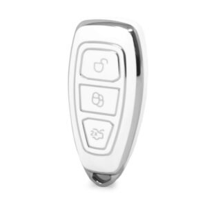 Nano High Quality Cover For Ford Remote Key 3 Button White Color Silver Frame Ford-D11Y