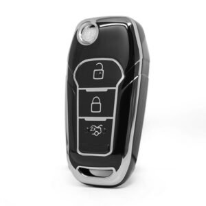 Nano High Quality Cover For Ford Remote Key 3 Button Black Color Silver Frame Ford-F11Y