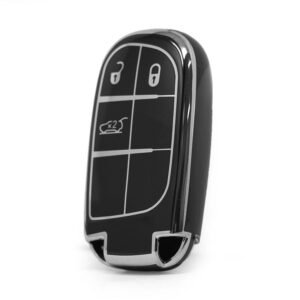 Nano High Quality Cover For Jeep Remote Key 3 Button Black Color Silver Frame Jeep-B11Y3